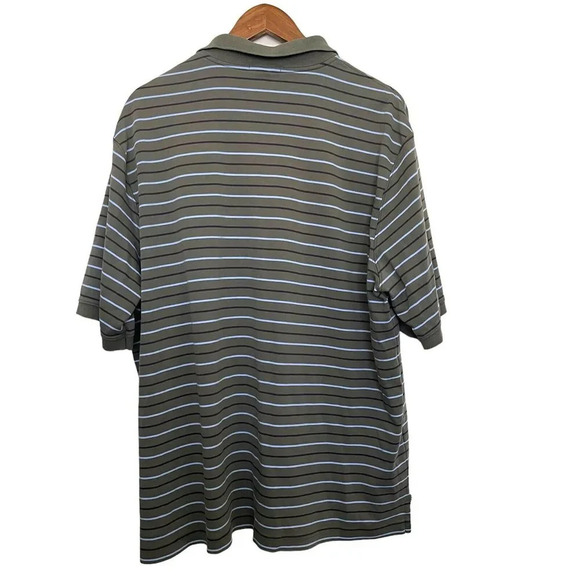 Lands End Polo Shirt Striped Size XXL 50-52 Short Sleeve Business Cotton - Picture 2 of 5